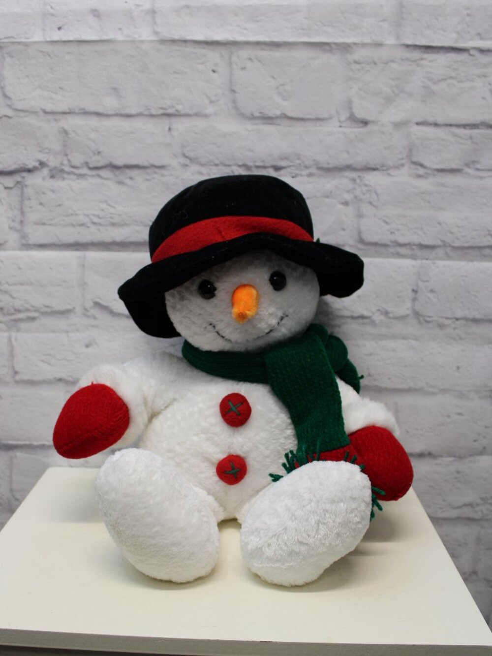 Vintage Plush Snowman Christmas Top Hat Winter Holiday 16 inch